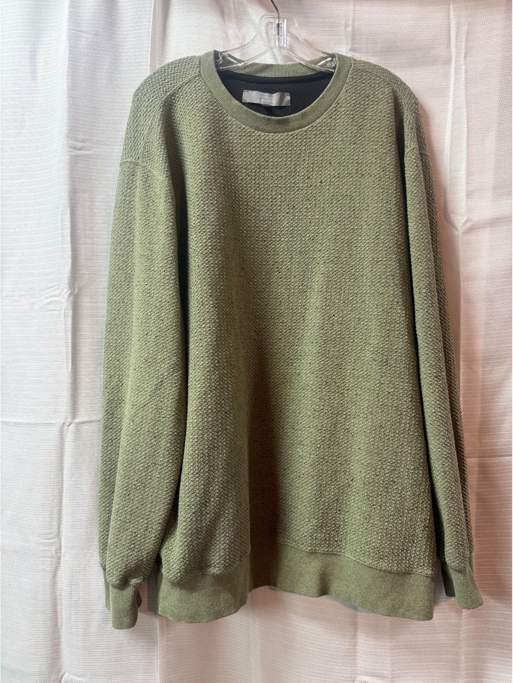 Berkley Jensen Men's XL Olive Green Textured Pullover Sweatshirt